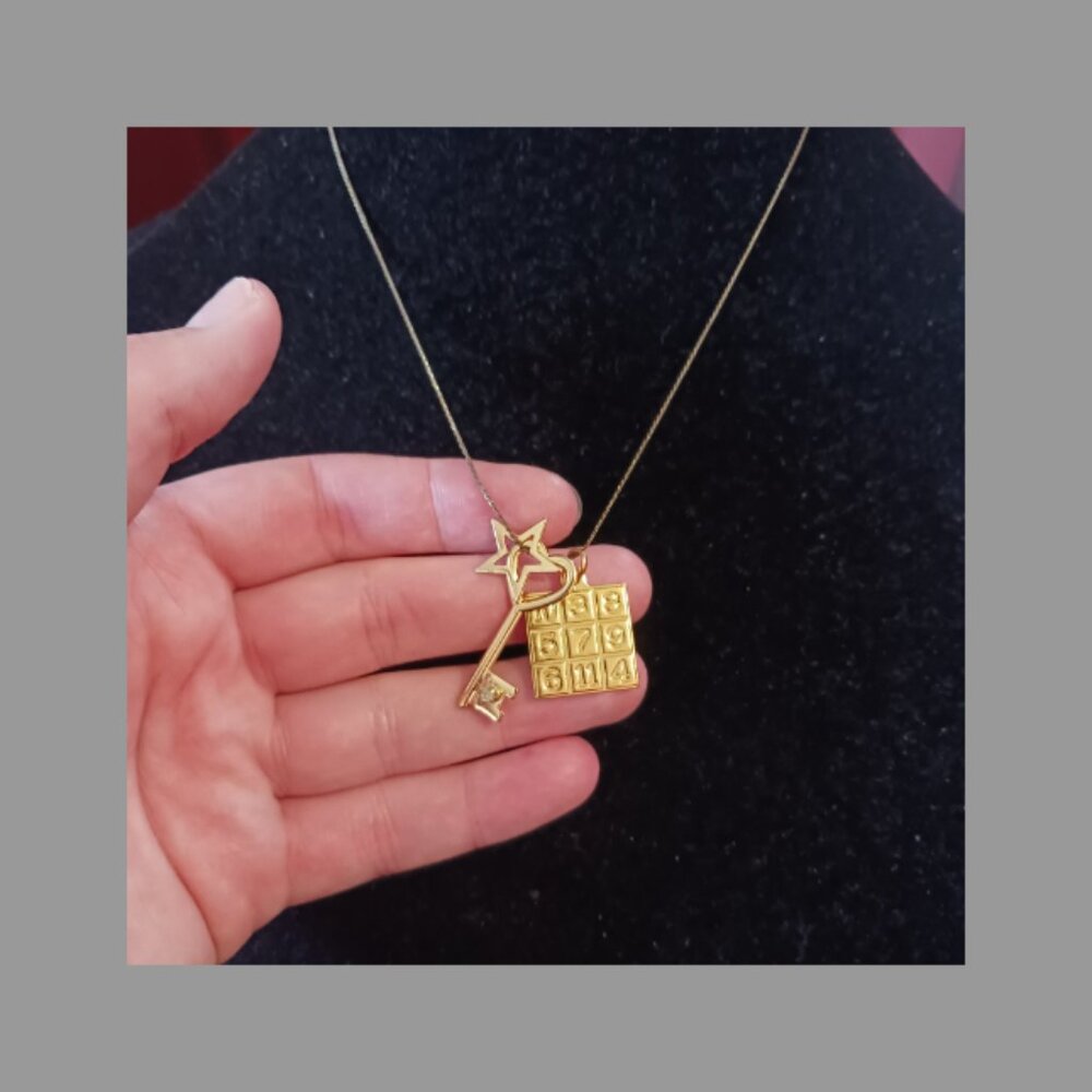 Vintage bingo card Necklace